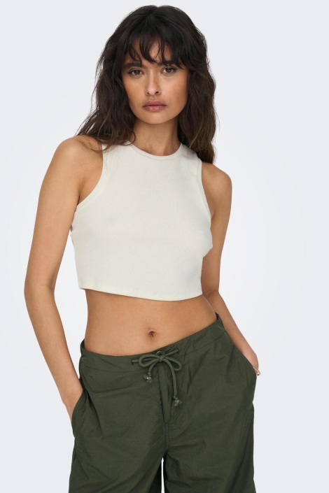 Only onlvilma s/l cropped tank top jrs n